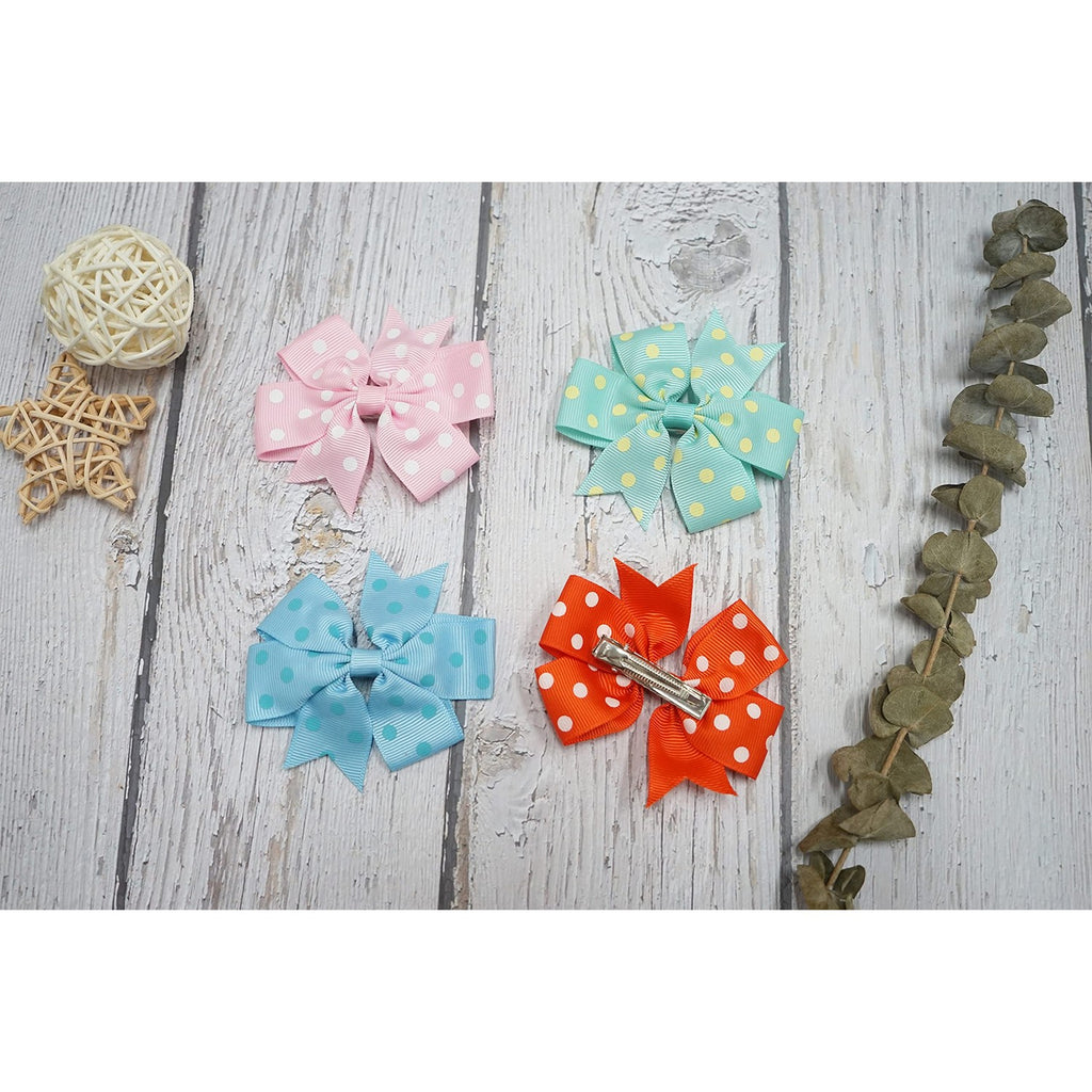 40Pcs 3" Hair Bows for Girls Toddler Pinwheel Polka Dot Bow Alligator Clips | 20 Colors in Pairs Girls Bows | Durable Metal Clips | Back to School Bows |Toddler Hair Accessories