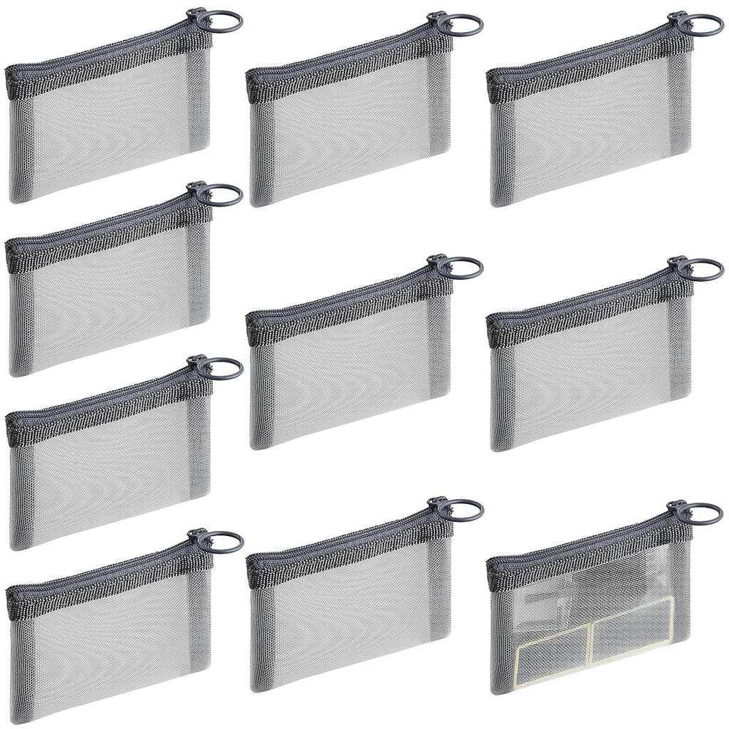 Buy now Frienda 10 Pcs Small Mesh Bags with Zipper Mini Zipper Mesh Bags Nylon Cosmetic Coin Purse Pouches Portable Reusable Storage Pouch with Keychain for Women Home Travel(3 x 4 Inch,Grey) at indiglob india