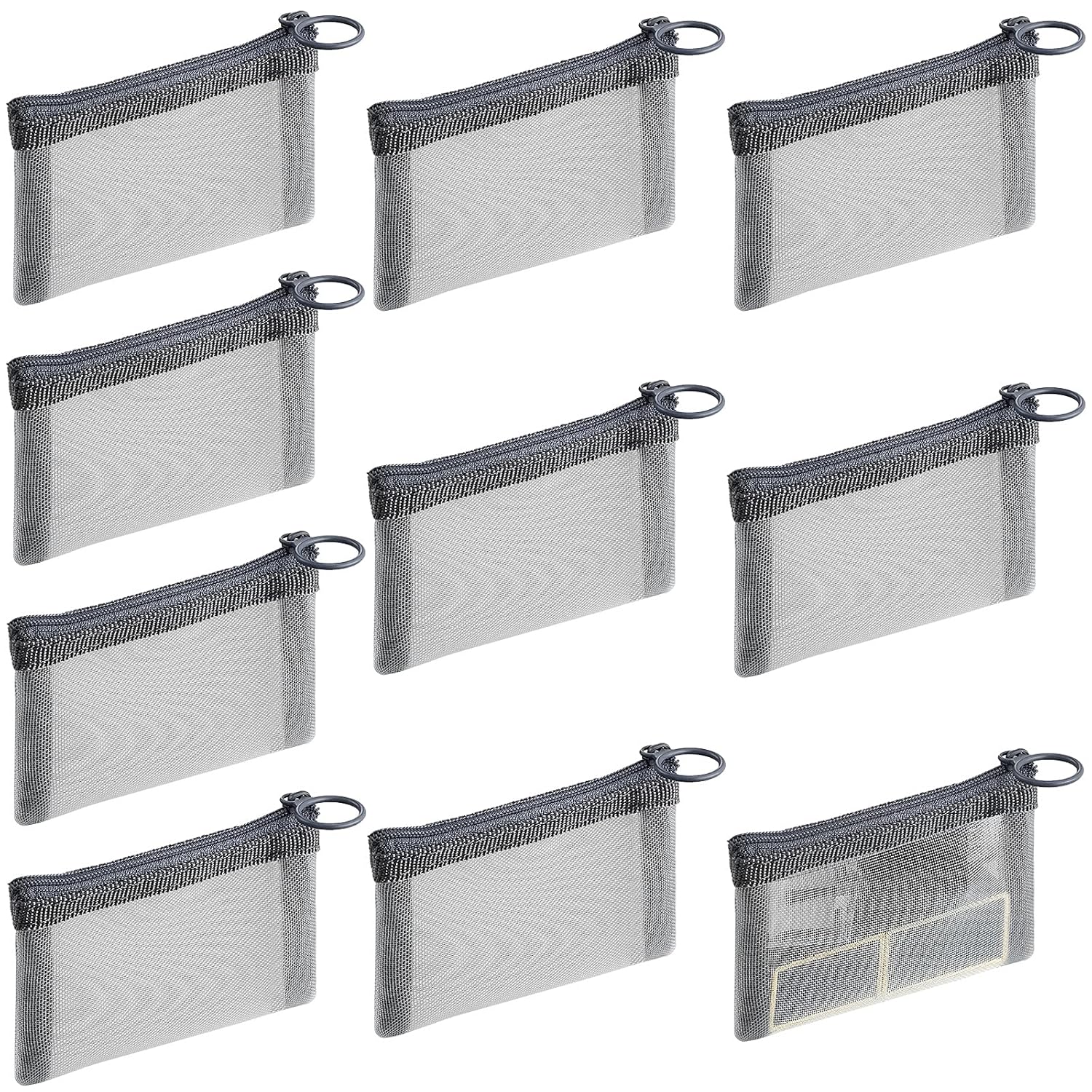 Buy now Frienda 10 Pcs Small Mesh Bags with Zipper Mini Zipper Mesh Bags Nylon Cosmetic Coin Purse Pouches Portable Reusable Storage Pouch with Keychain for Women Home Travel(3 x 4 Inch,Grey) 3 x 4 Inch Grey at indiglob india