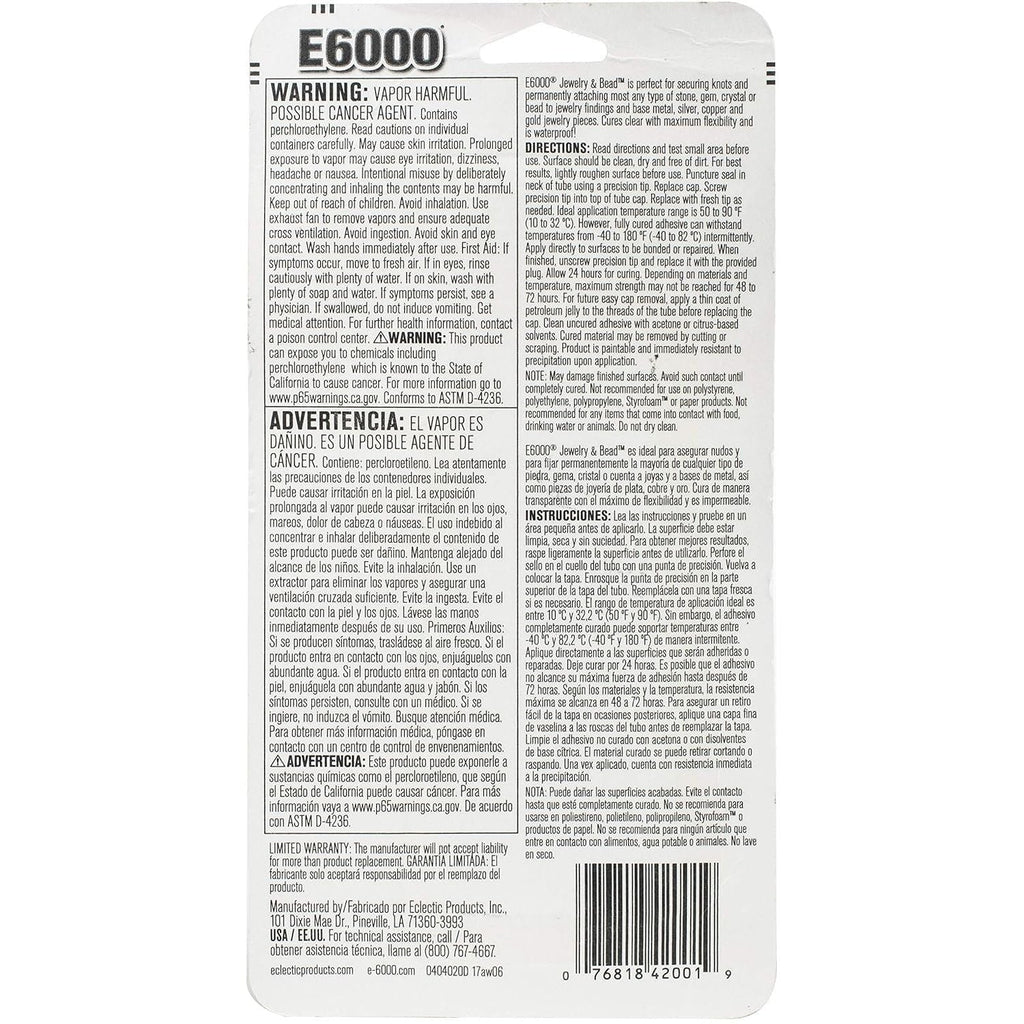 Buy now E6000 242001 Jewelry and Bead Adhesive - 1 fl oz at indiglob india