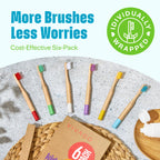 VIVAGO Kids Toothbrush - Kids Bamboo Toothbrushes with Soft Bristles 6 Pack
