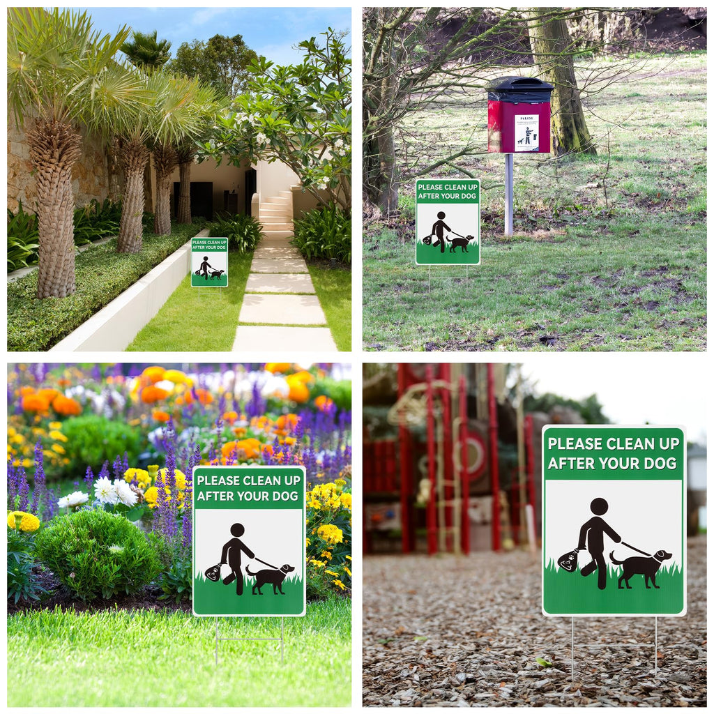 2 Pack Pick Up After Your Dog Sign, Clean up After Your Dog Signs