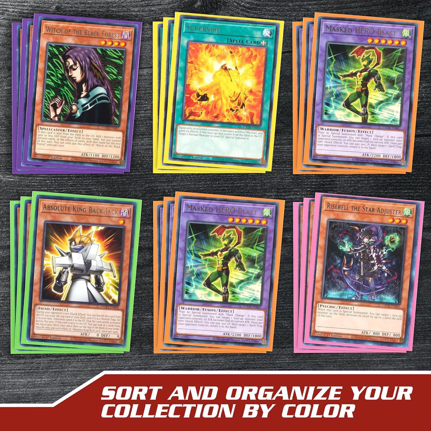 Buy now Monster Protectors Card Sleeves(300 Pack) -Small Size(64mm x 89mm) Bright Multi-Color Set of Card Protectors-Compatible with Yugioh & other Collectible TCGs & Sports Cards- Keep cards safe during play at indiglob india