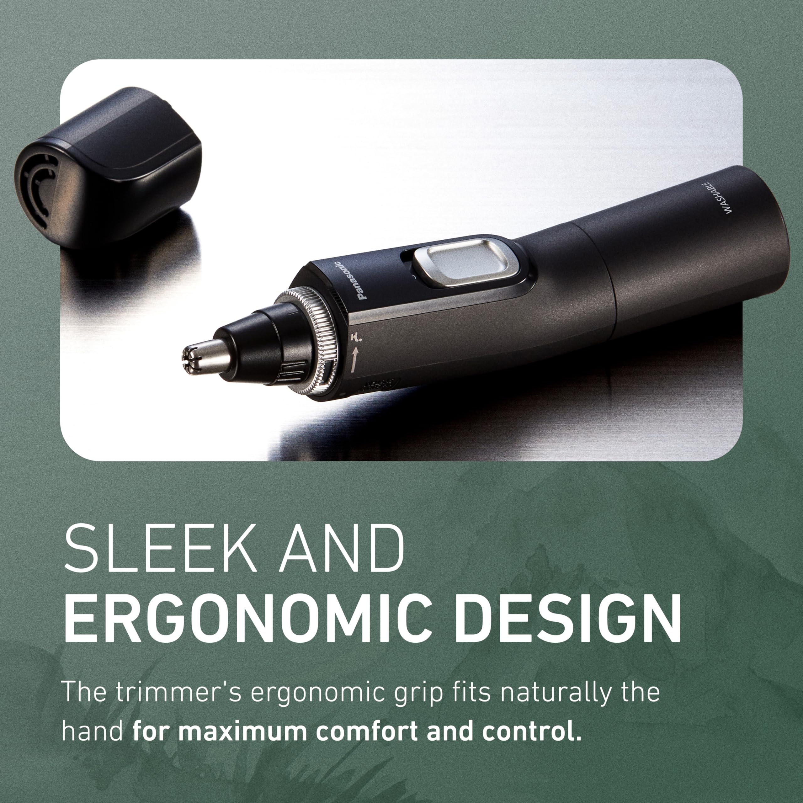 Panasonic Ear and Nose Hair Trimmer for Men with Vacuum Cleaning System, Powerful Motor and Dual-Edge Blades for Smoother Cutting, Wet/Dry – ER-GN70-K (Black)
