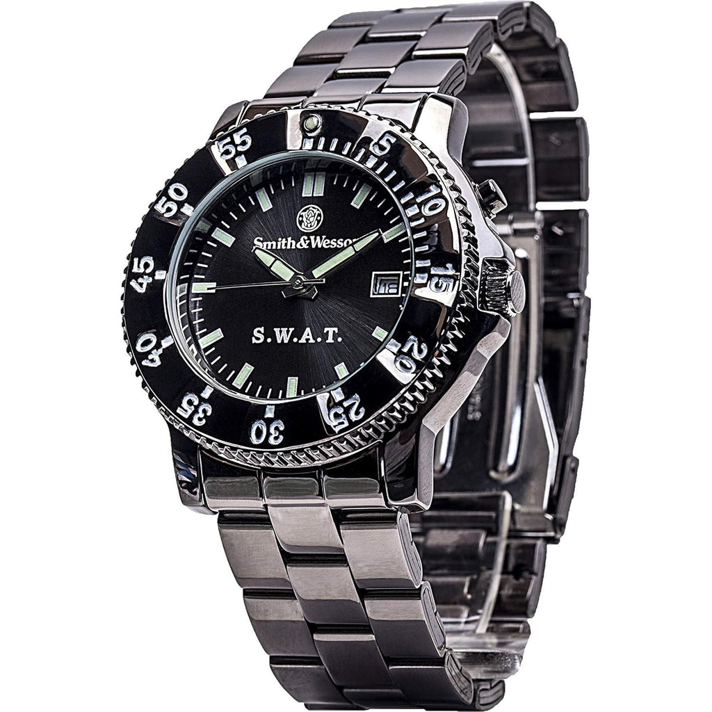 Buy now Smith & Wesson Men's S.W.A.T. Watch, 3ATM, Stainless Steel Caseback, Glowing Hands, Back Glow, Tactical Watch, Precision Quart, Scratch Resistant, 40mm, Christmas Gift Default at indiglob india
