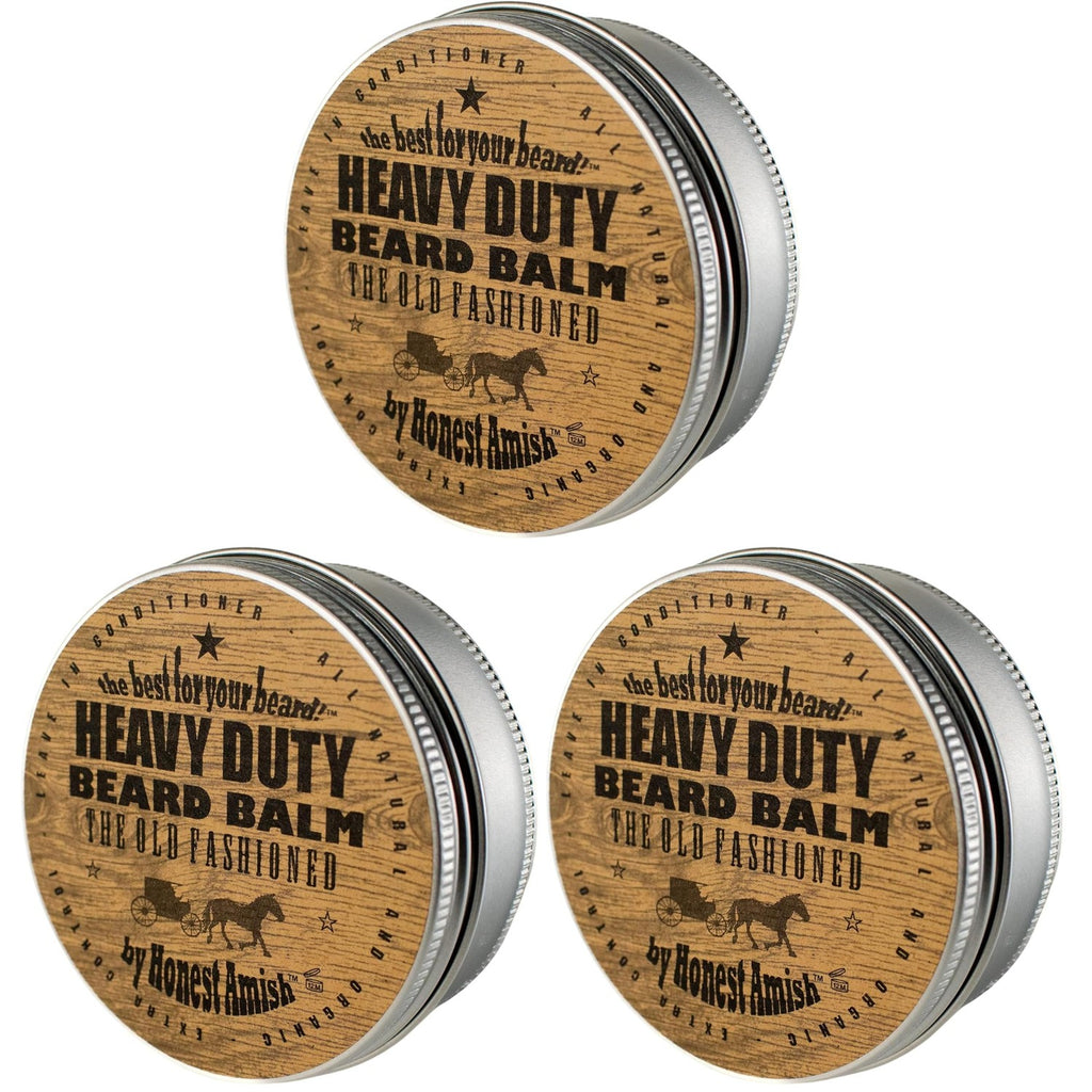 Honest Amish Beard Balm Leave-in Conditioner - Made with only Natural and Organic Ingredients - 2 Ounce Tin | Shea Butter, Coconut Oil & Argan Oil Blend Softens and Conditions for Smoother Daily Beard Styling