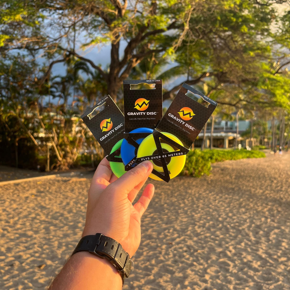 Gravity Disc Mini Frisbee - 3 Pack (Blue, Yellow, Green) Pocket Flying Discs - Disc Golf Accessories, Ultimate Frisbee, Trick Shots - Fun Outdoor Gifts for Camping, Travel, Yard Games