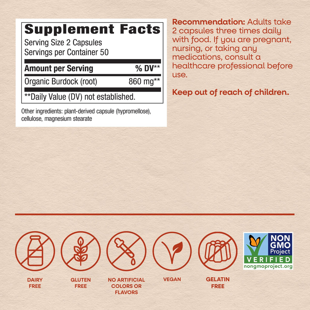 Nature's Way Burdock Root, Capsules for Traditional Joint Support*, 100 ct