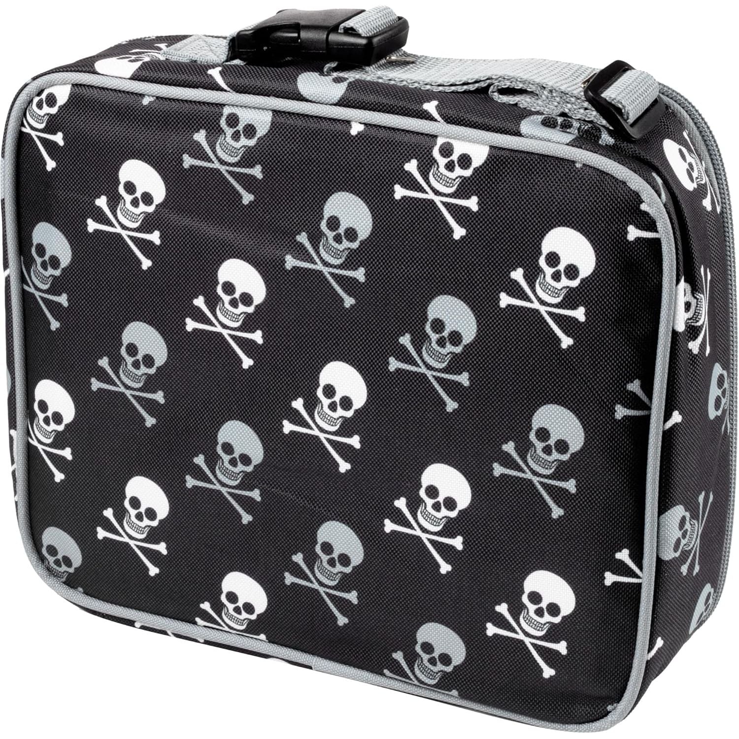 Buy now Bentology Lunch Box for Boys- Kids Insulated, Durable Lunchbox Tote Bag Fits Bento Boxes, Containers Jars & Water Bottles- Reusable School Lunch Sleeve Keeps Food Hotter or Colder Longer- Emoji Skulls at indiglob india