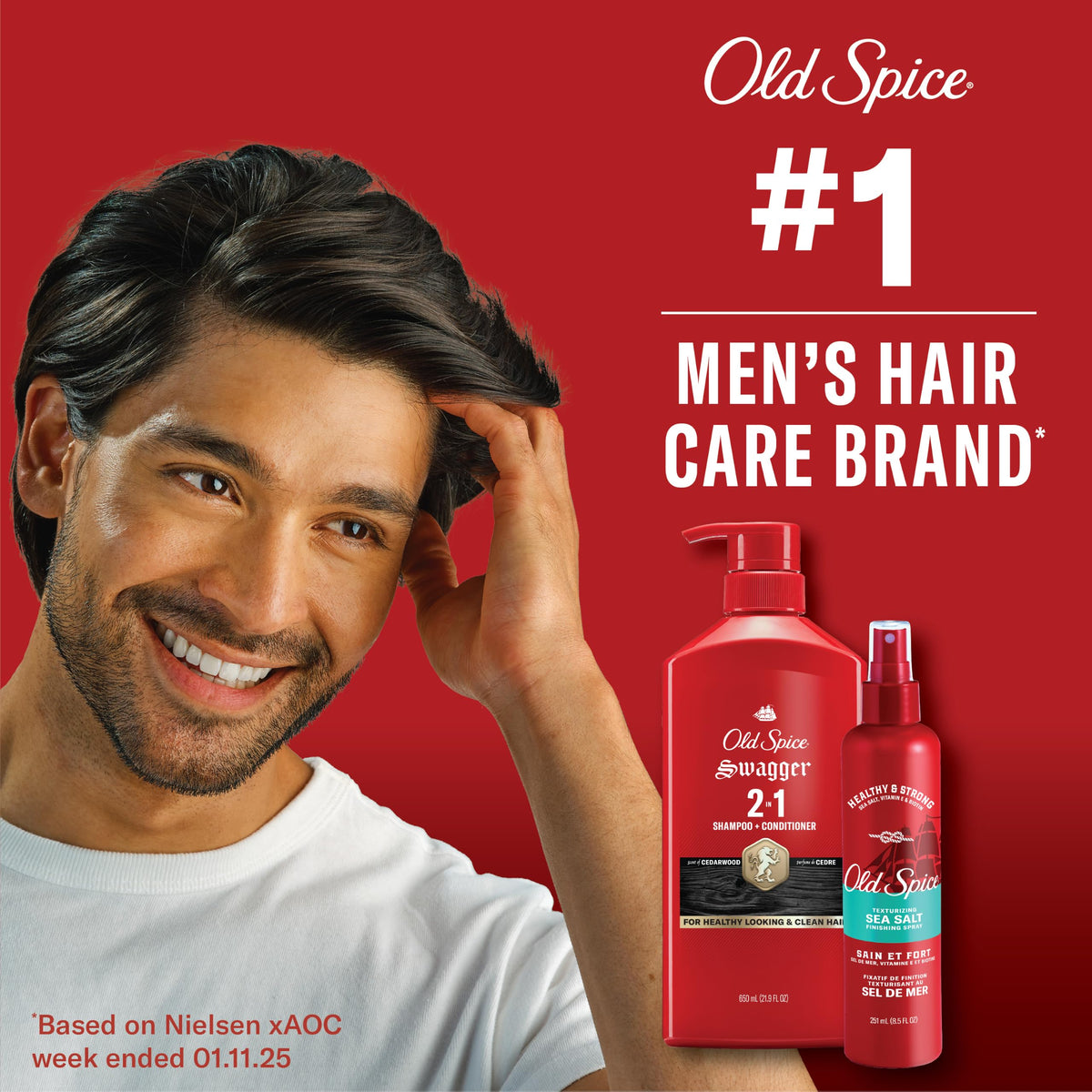 Old Spice Mens Sea Salt Hair Spray, Texturizing Finishing Spray for All Hair Types, Healthy & Strong with Vitamin E & Biotin, Medium Hold, 8.5 fl oz