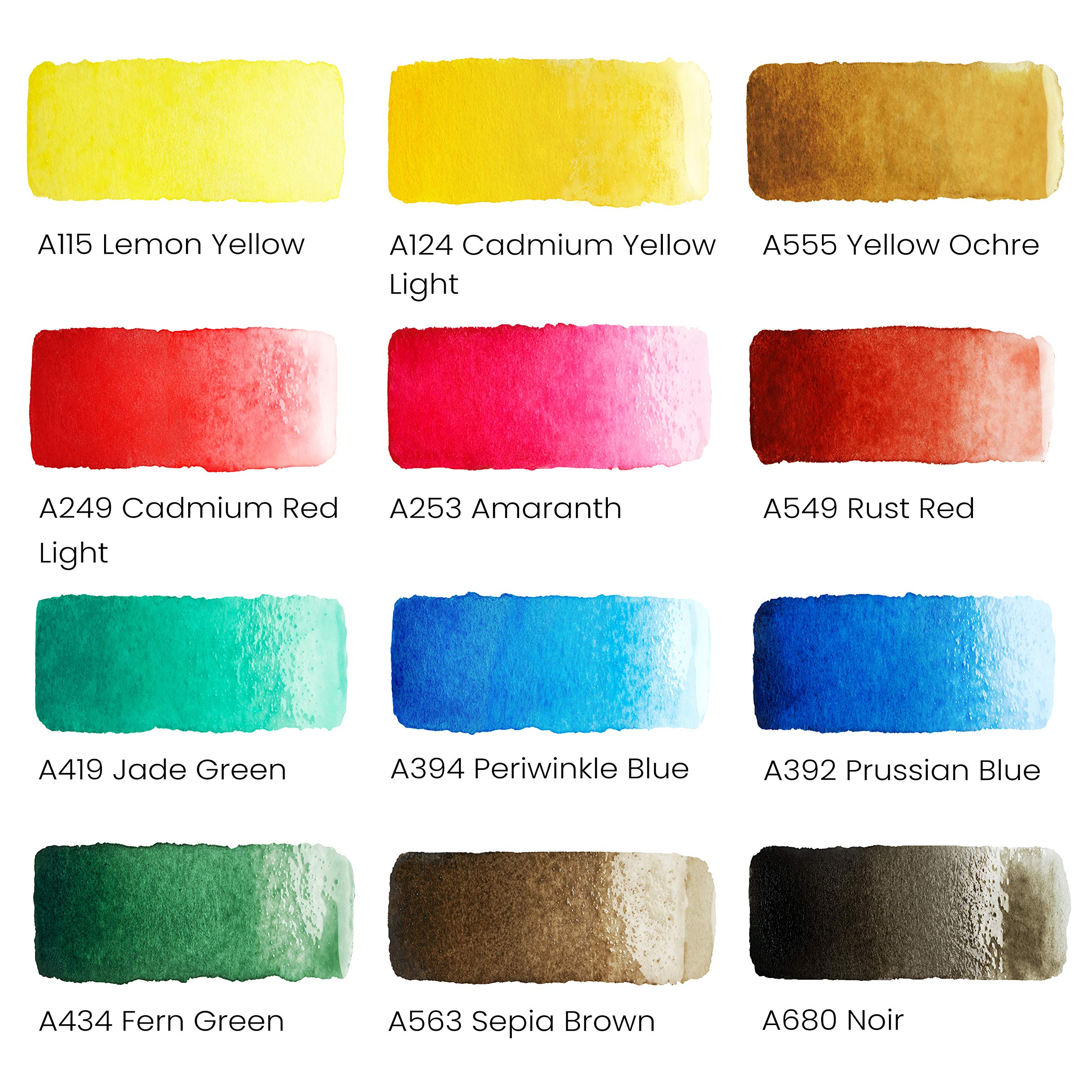 Buy now ARTEZA Watercolor Paint, Set of 12 Assorted Vibrant Colors in Half Pans, Tin Box with Water Brush Pen for Artists, and Beginners at indiglob india