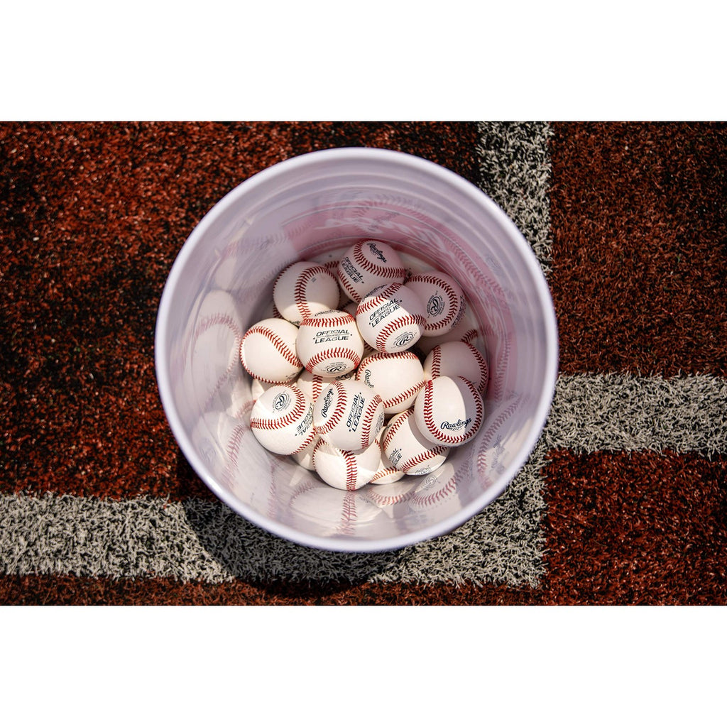 Rawlings | Official League Competition Grade Baseballs | ROLB1X | Game/Practice Use | Youth/14U | Bucket | 24 Count