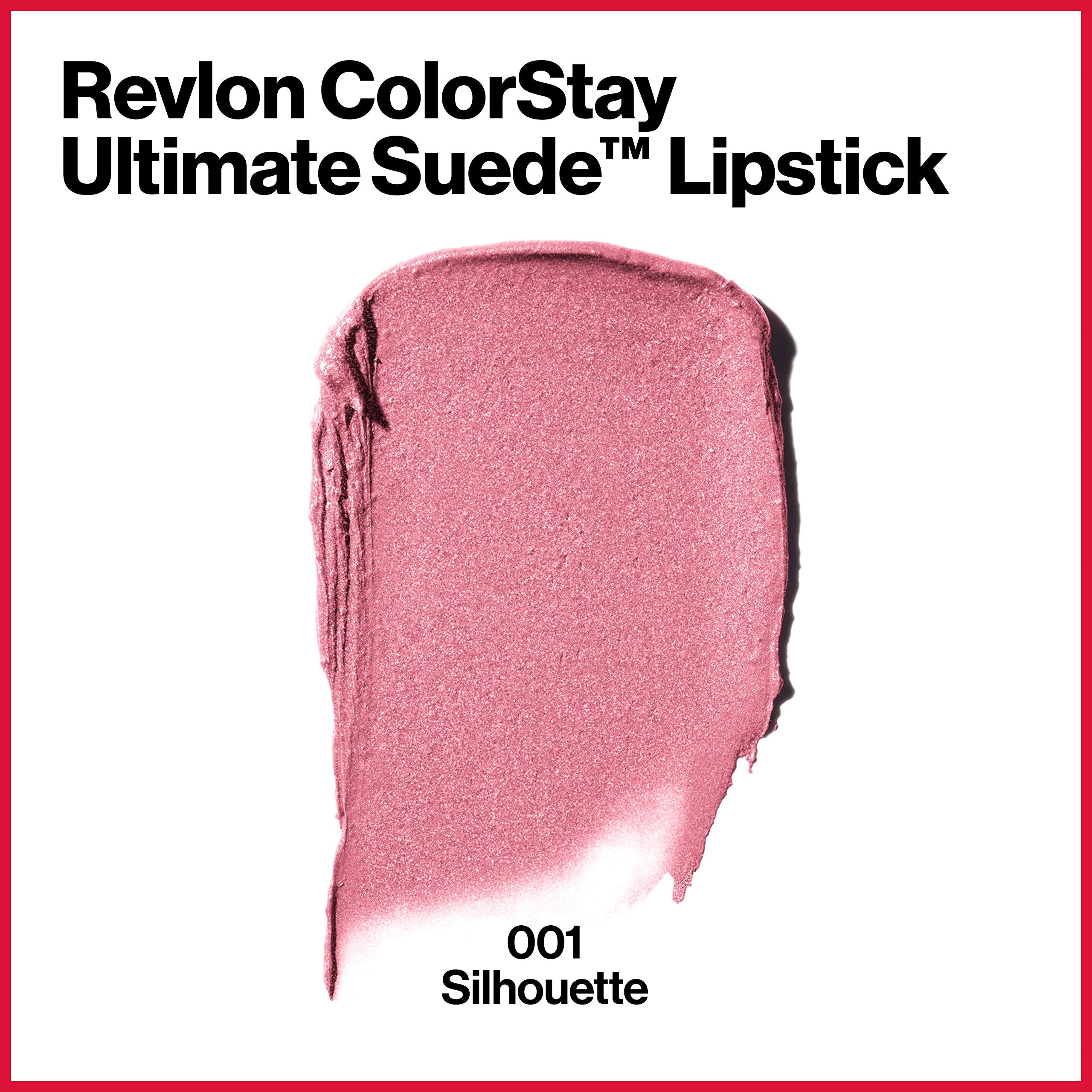 Buy now REVLON ColorStay Ultimate Suede Lipstick, Longwear Soft, Ultra-Hydrating High-Impact Lip Color, Formulated with Vitamin E, Silhouette (001), 0.09 oz at indiglob india
