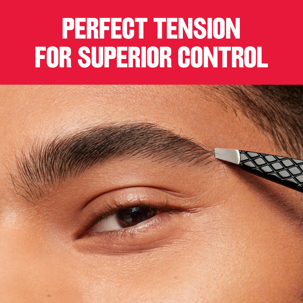 Revlon Expert Slant Tip Tweezer, Black, 1 Count | High precision stainless steel slant tweezer for easy, accurate hair removal.