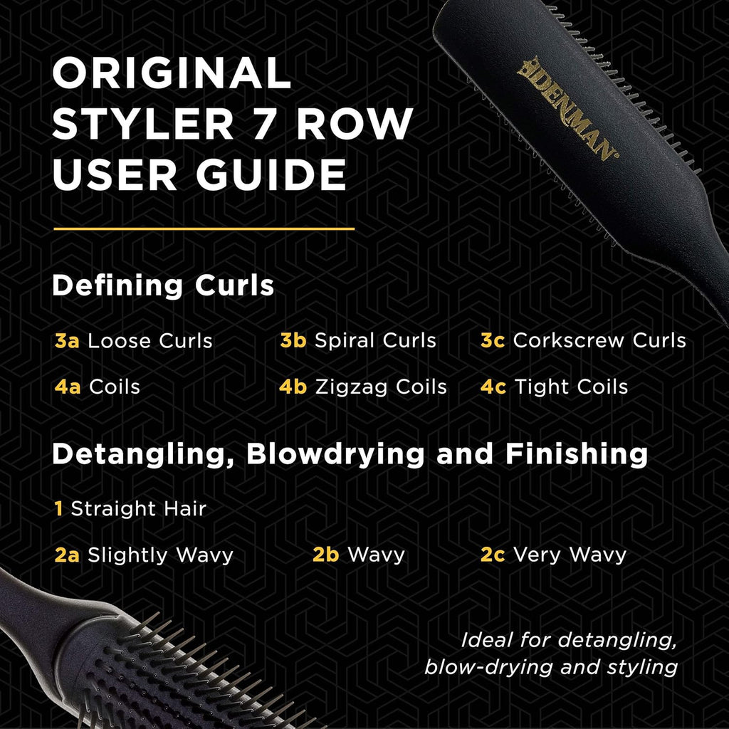 Buy now Denman D3 Original Curl Definer & Styler, Curly Hair Brush for Women & Men â€“ 7 Row Detangling & Curl Defining Brush for Smooth Defined Curls - a precision Styling Brush for straight hair at indiglob india