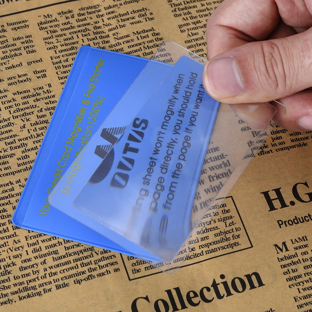 Outus 4 Pack Wallet Magnifier Cards Pocket Credit Card Magnifying Glass