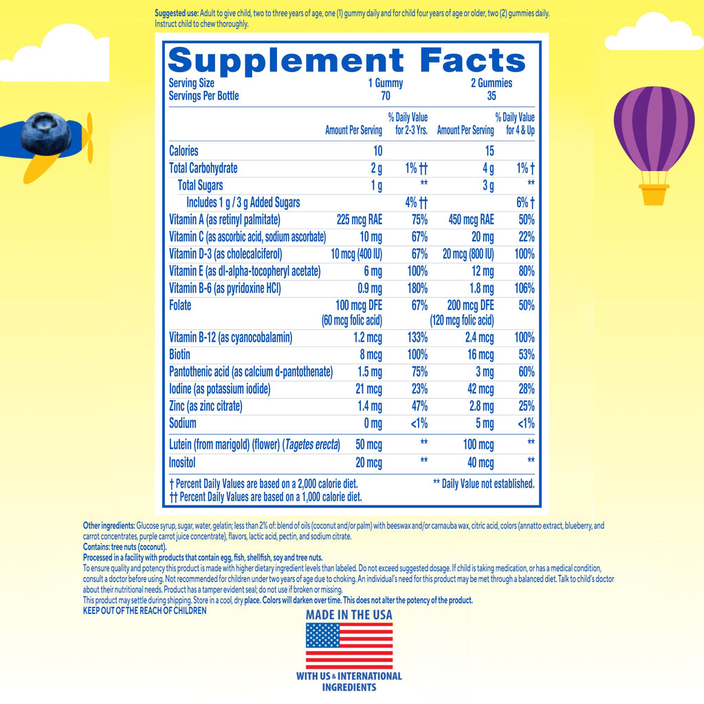 L'il Critters Kids Multivitamin Gummies | 70 Count | with Vitamins A, B, C, D, E | Assorted Fruit Flavors | Gluten-Free Children's Gummy Vites Supplement