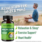 Buy now NATURELO Magnesium Glycinate Chelate Complex - 200 mg Magnesium with Organic Vegetables to Support Sleep, Calm, Muscle Cramp & Stress Relief - Gluten Free, Non GMO - 120 Capsules at indiglob india