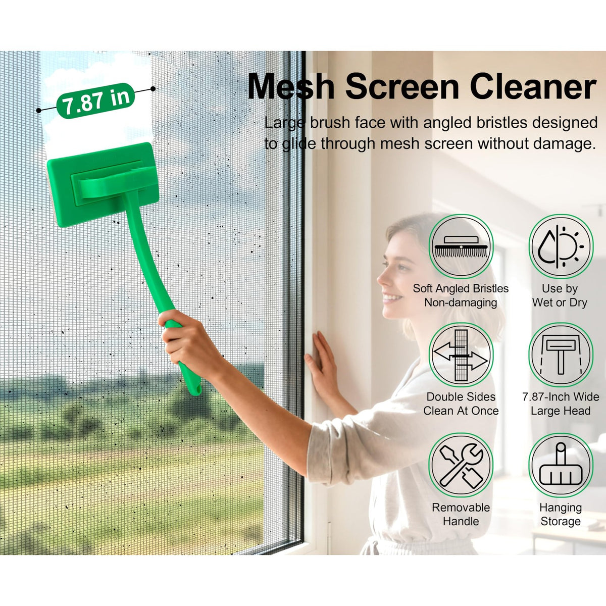 MyLifeUNIT Mesh Screen Cleaner, Detachable Window Screen Cleaning Brush