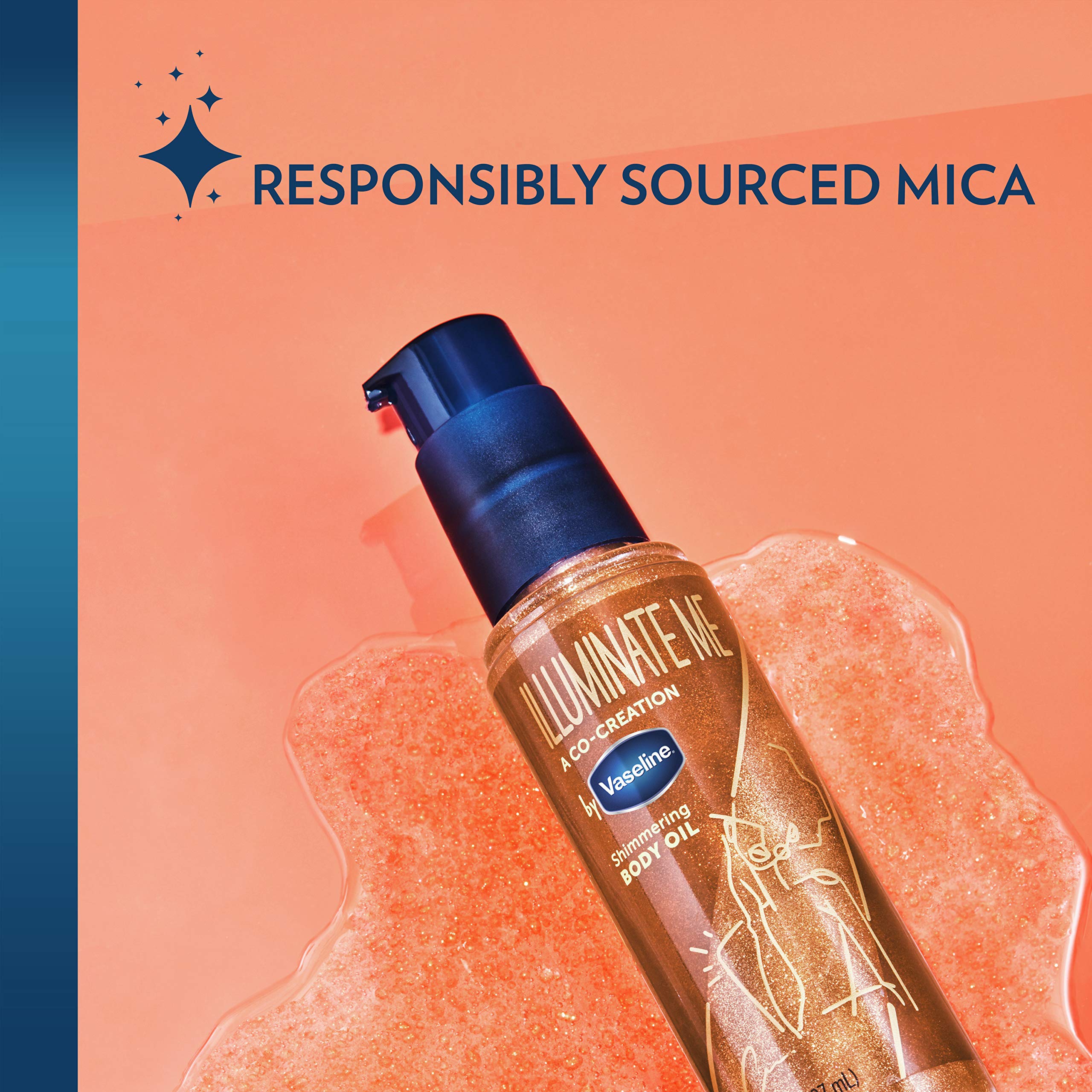 Vaseline Illuminate Me Shimmering Body Oil Created for Melanin Rich Skin, Illuminates Skin with Finishing Touch of Shimmer for Glowing Skin 3.3 oz | Illuminates Skin with Finishing Touch of Shimmer For Glowing, Moisturized Skin