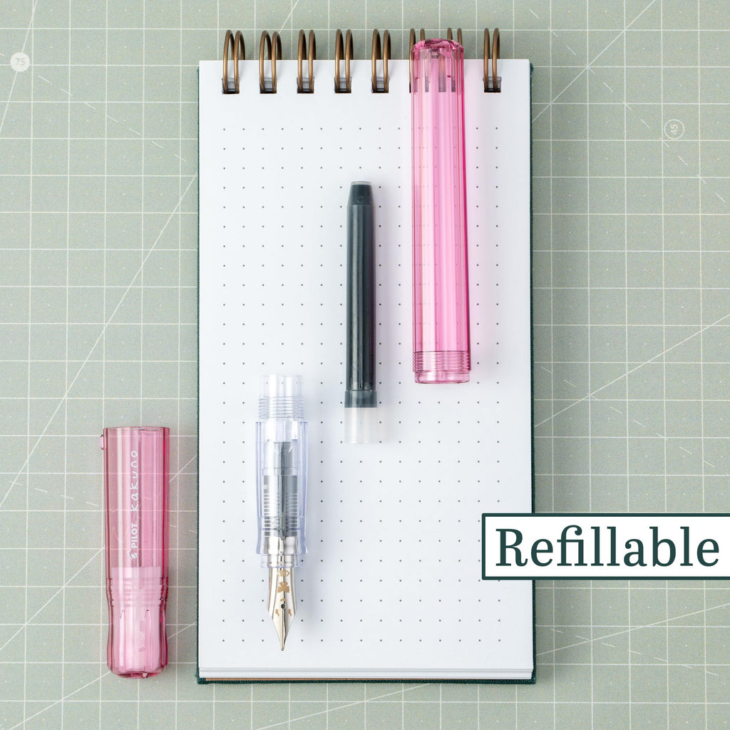 PILOT Kakuno Fountain Pen, Pink Barrel, Fine Nib