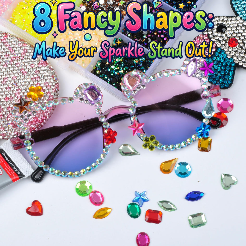 Bedazzling Kit, 3mm Rhinestones, 40 Colors, 8 Accent Gem Shapes