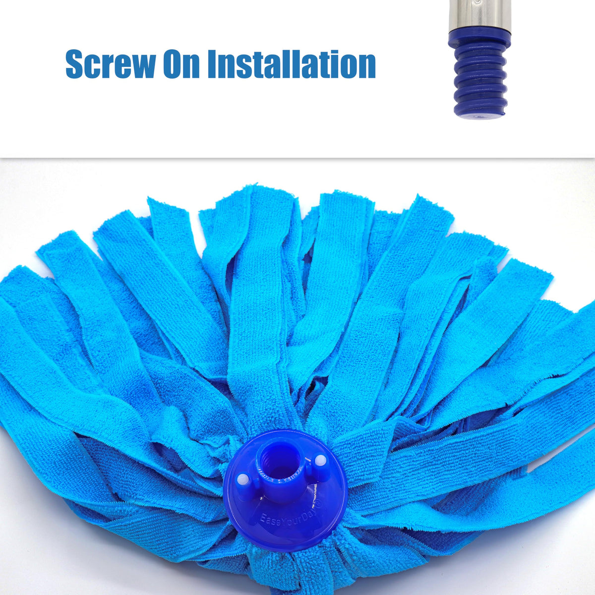 EaseYourDay Microfiber String Mop with 2 Reusable Heads & 5.2 ft. Long Pole