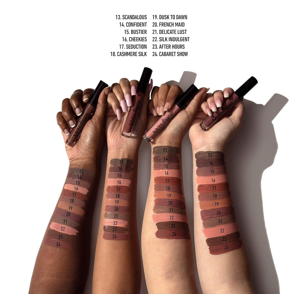 Buy now NYX PROFESSIONAL MAKEUP Lip Lingerie Matte Liquid Lipstick - Scandalous (Teal With Silver Shimmer) at indiglob india