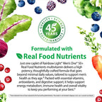 Rainbow Light Mens Multivitamin One + for 50 Plus | 60 Caplets | Supports Muscle Health | with Vitamins C, D, and Zinc | Real Food Nutrients, Digestive Enzymes & Probiotics