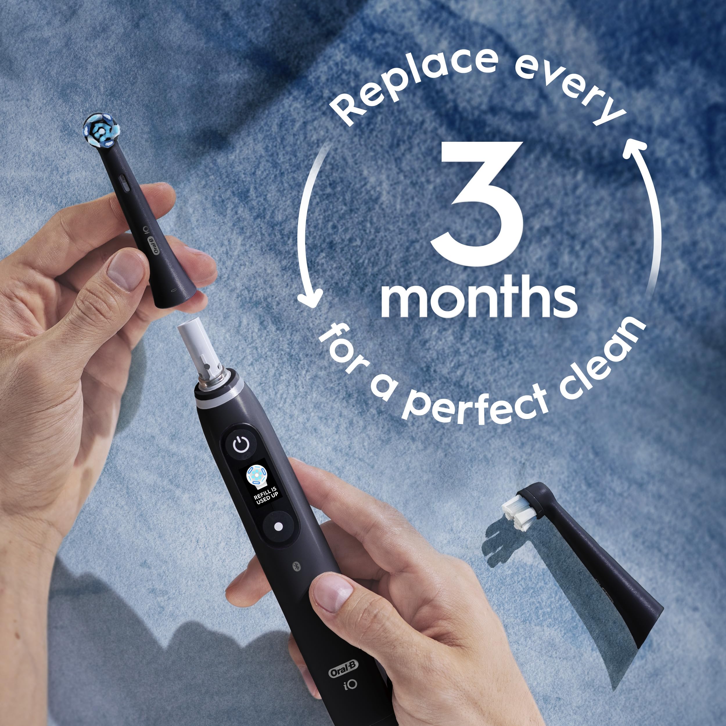 Buy now Oral-B iO Series Ultimate Clean Electric Toothbrush Replacement Brush Heads for an Oral-B Electric Toothbrush, 2 Count, Black at indiglob india