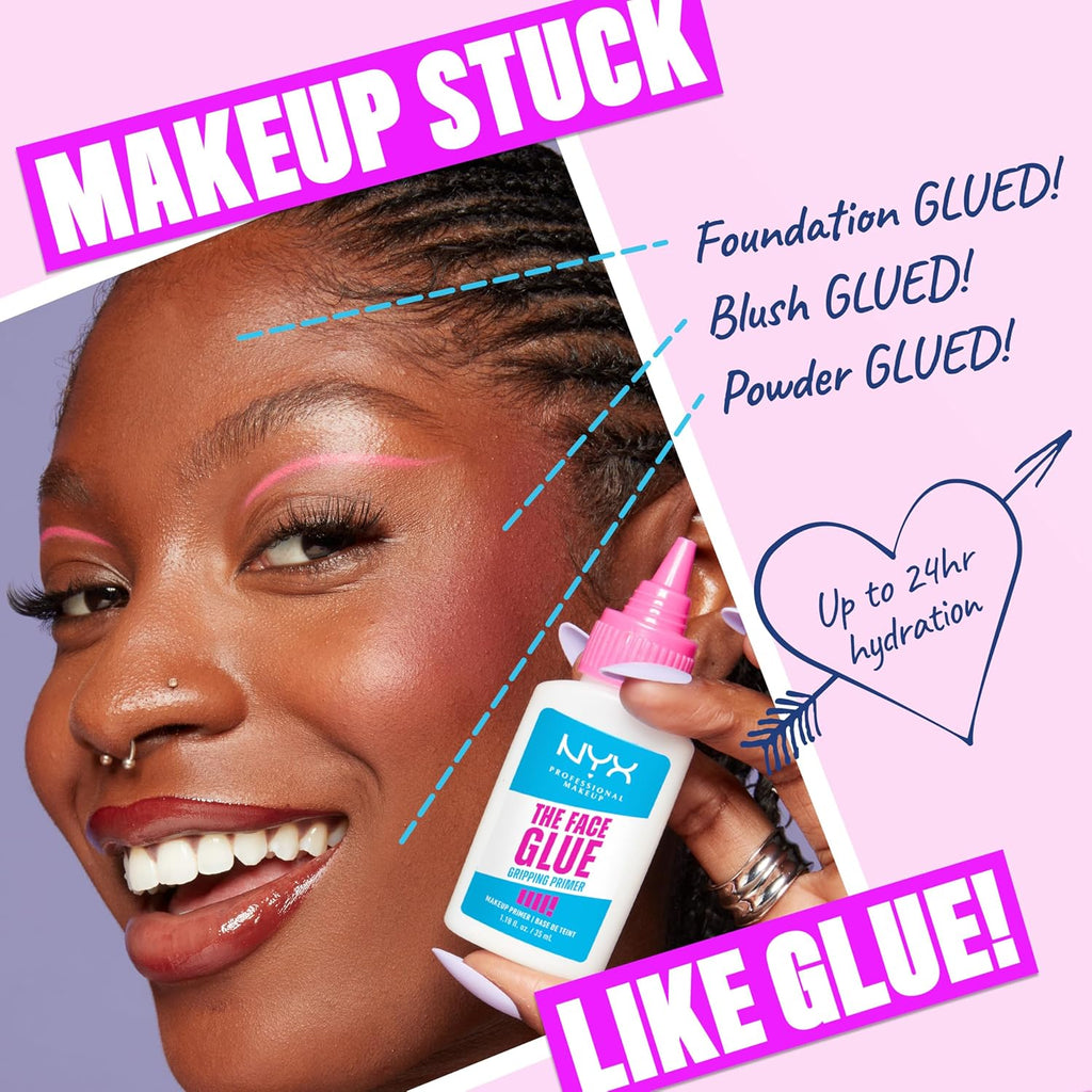 Buy now NYX PROFESSIONAL MAKEUP The Face Glue Gripping Primer, Hydrating Makeup Primer with Up To 24HR Wear, Vegan & Cruelty Free at indiglob india