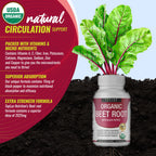 Toplux Organic Beet Root Powder Tablets - 2040mg Natural Nitric Oxide Beets to Support, Energy, Black Pepper Better Absorption, Non-GMO, for Men Women, 90 Tablets