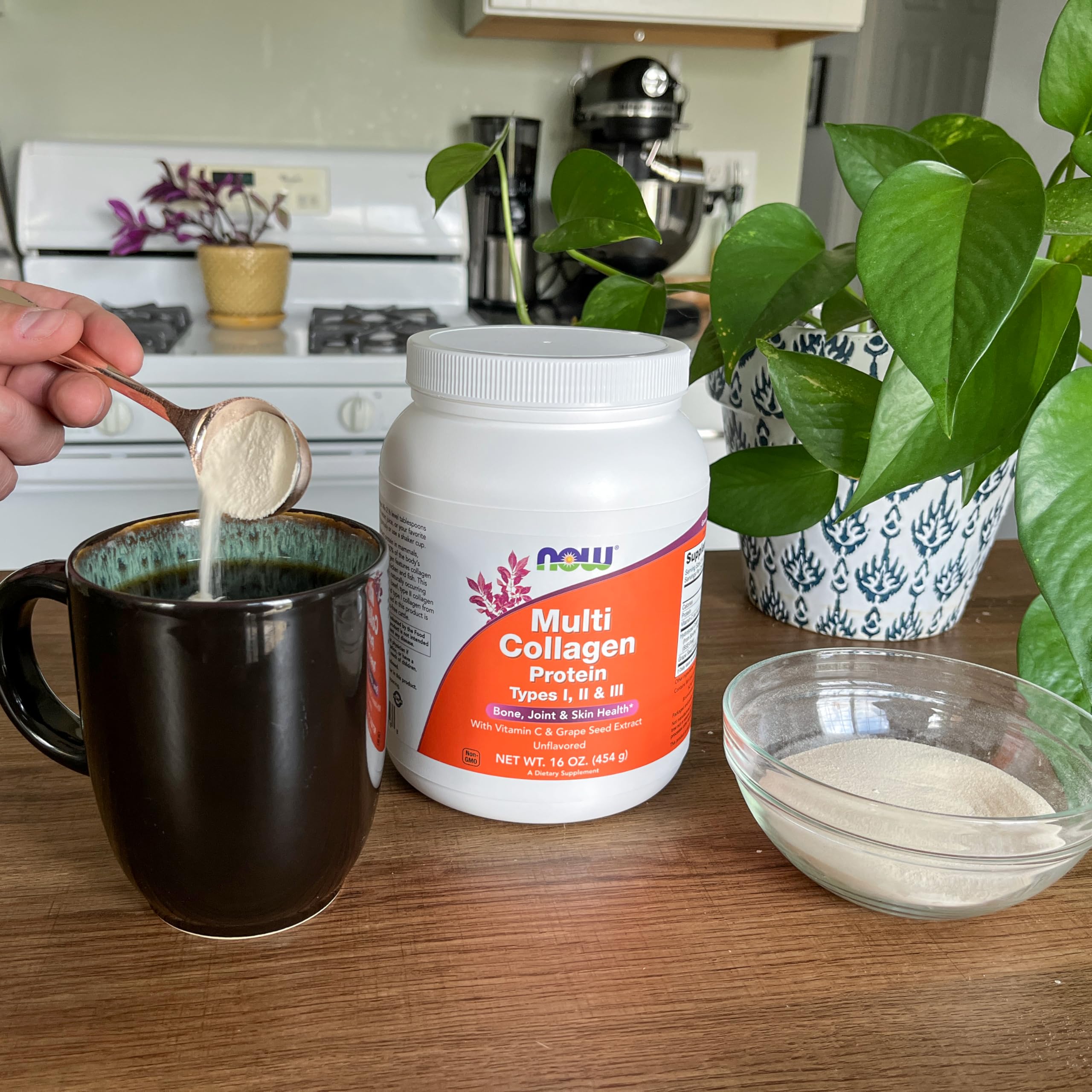 Buy now Now Foods Supplements, Multi Collagen Protein Types I, II & III Powder, Bone, Joint, and Skin Health, 16 oz (454 g) at indiglob india