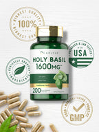 Carlyle Holy Basil Capsules | 200 Count | Tulsi Holy Basil Leaf Extract