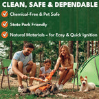 Superior Trading Fire Starter Pods in Plastic Bucket - Fire Starters for Campfires, BBQ, Grill, Pit, Wood Stove & Charcoal Starter, 15-20-Min Burn, 50 Extra Large Pods, USA Made, Brown, 3 Lbs
