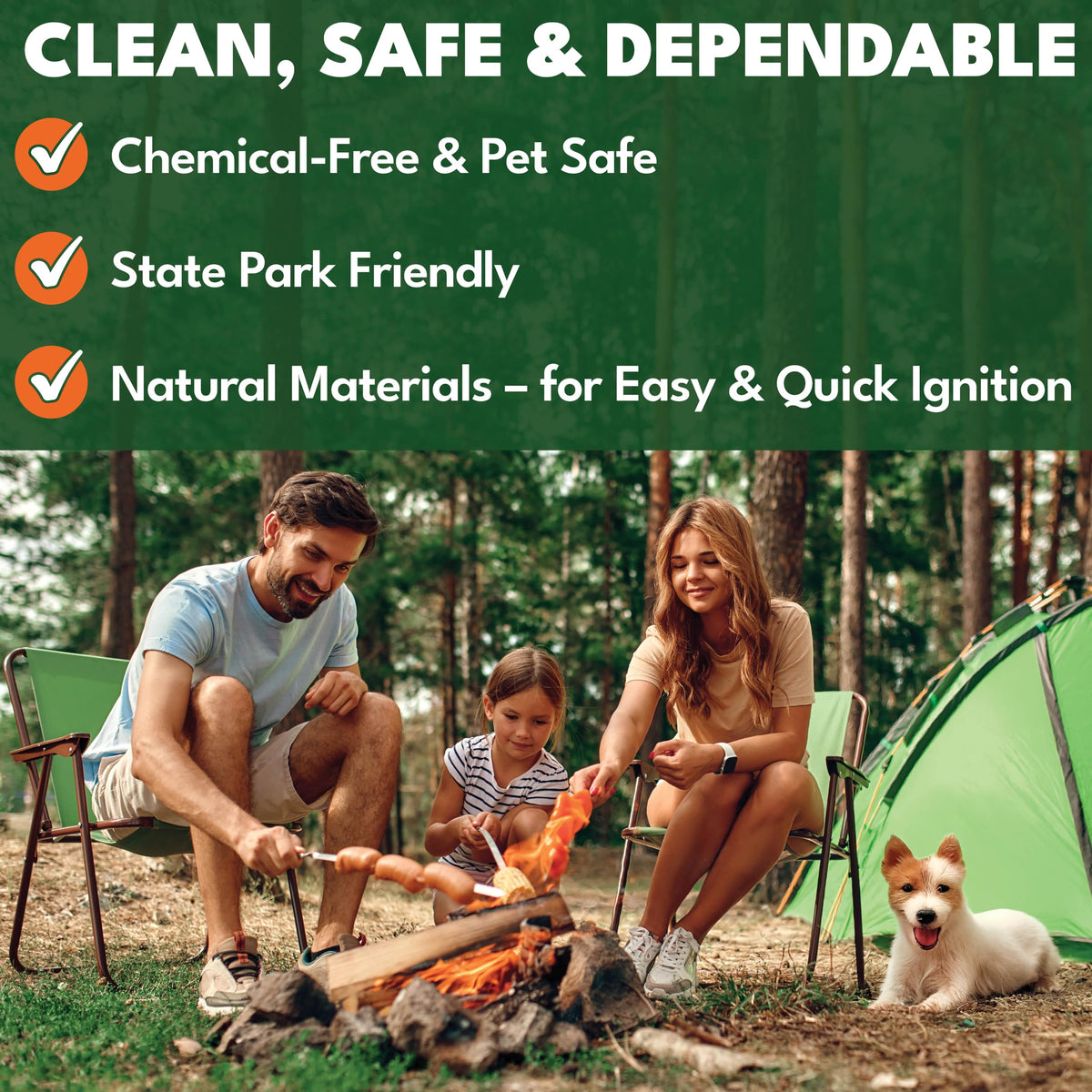 Superior Trading Fire Starter Pods in Plastic Bucket - Fire Starters for Campfires, BBQ, Grill, Pit, Wood Stove & Charcoal Starter, 15-20-Min Burn, 50 Extra Large Pods, USA Made, Brown, 3 Lbs