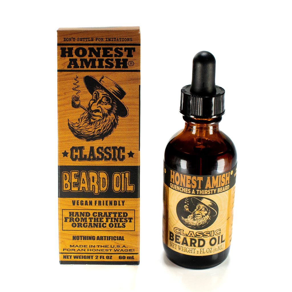 Honest Amish Beard Oil for Men, 7+ Natural Oils, Mineral Oil Free, 2 Oz | Nourishing Oil Blend Hydrates Skin and Beard for a Healthy Shine, Ideal for Daily Grooming Routines
