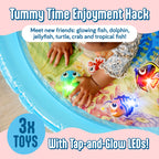 SplashEZ Lights Up Tummy Time Water Mat for Babies, 30" X-Large