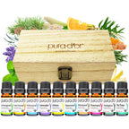 PURA D'OR Organic Perfect10 Essential Oils Aromatherapy Box Set, 10mL x10