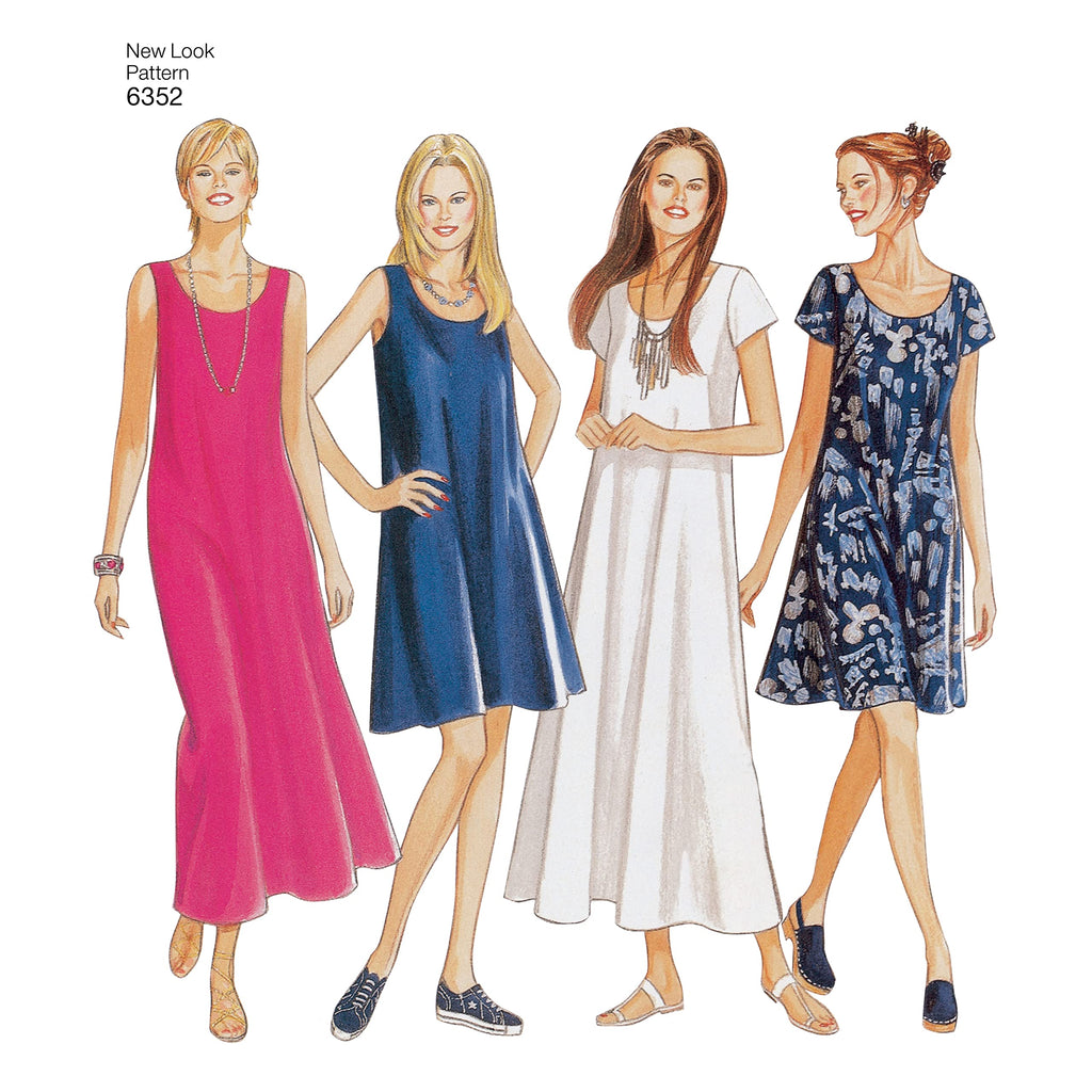Buy now New Look U06352A Misses' Dress Sewing Pattern Packet, Code 6352, Sizes 8-10-12-14-16-18 at indiglob india