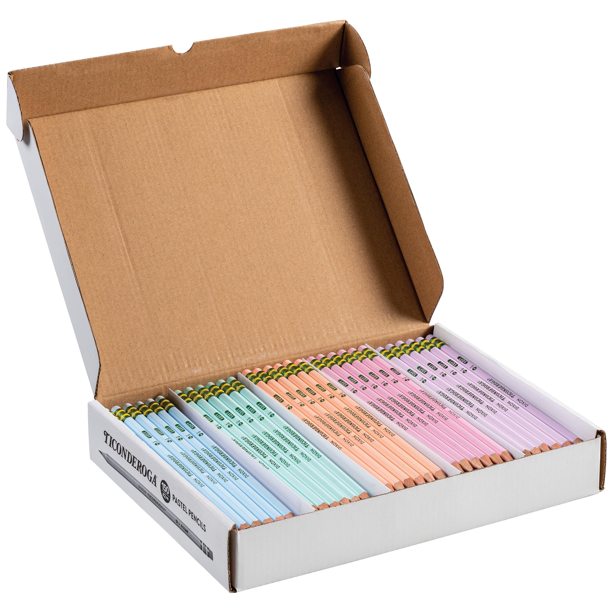 Buy now Ticonderoga Wood-Cased Pencils, Pre-Sharpened, #2 HB Soft, Neon Colors, 10 Count 150 Count Pastel at indiglob india