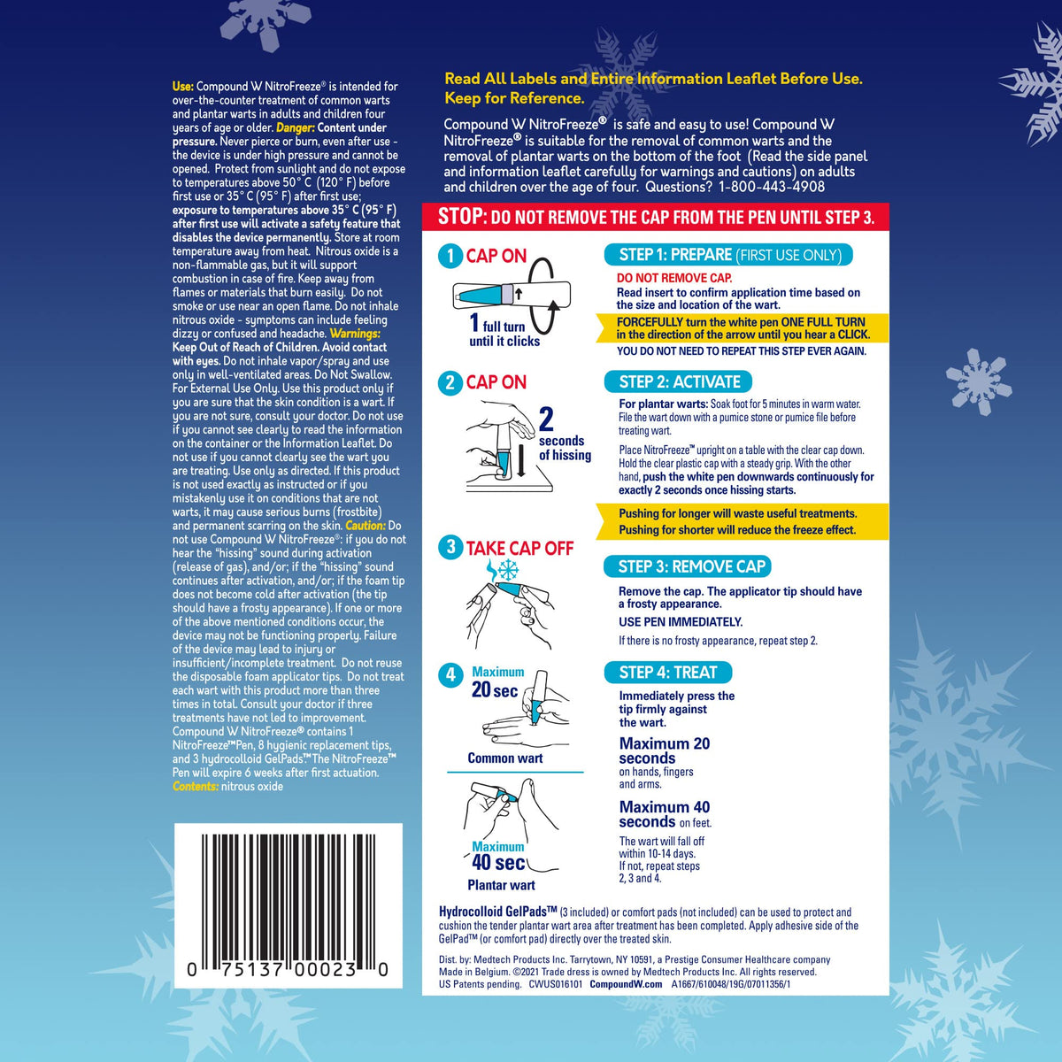 Compound W Nitro Freeze + GelPads Wart Remover, 1 Pen with 8 Applications
