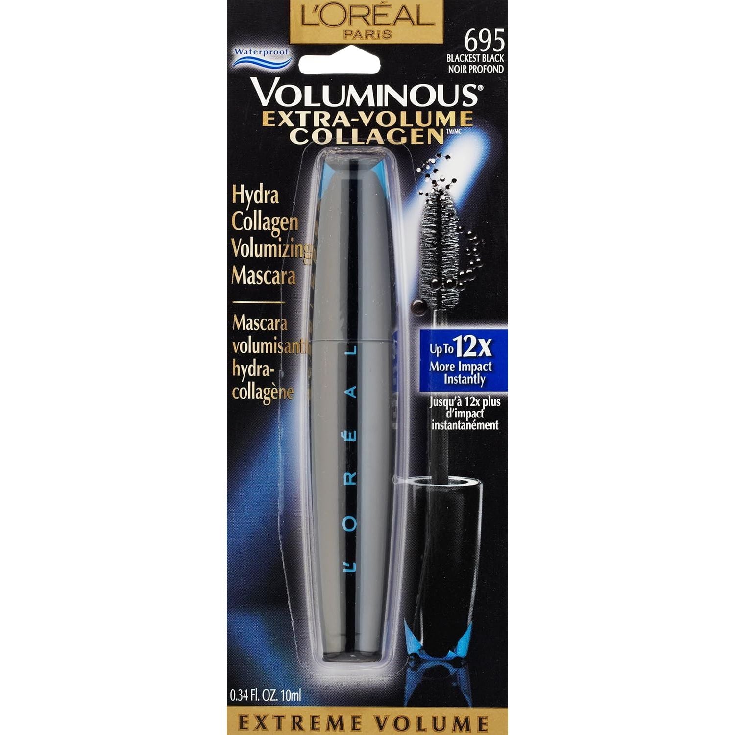 Buy now Lâ€™OrÃ©al Paris Voluminous Extra-Volume Collagen Waterproof Mascara, Blackest Black, 0.34 Ounces at indiglob india