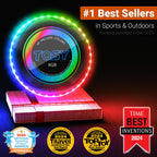 TOSY Flying Disc - 16 Million Colors RGB LEDs, Extremely Bright, Smart Modes, Camping Essentials for Teens/Kids/Adults/Men/Boys/Girls, Auto Light Up, Rechargeable, Waterproof, 175g