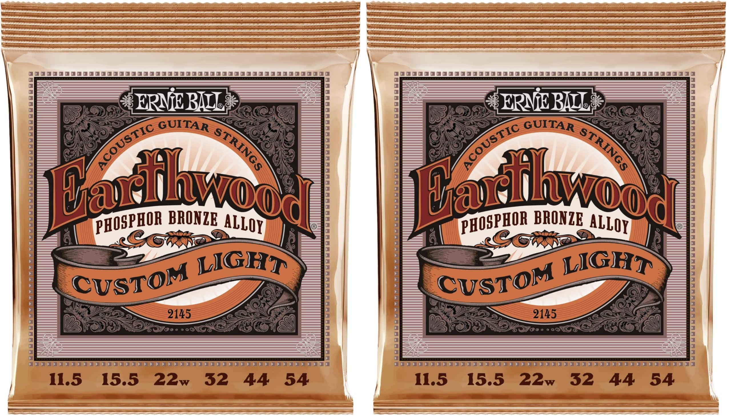 Buy now Ernie Ball Earthwood Medium Light Phosphor Bronze Acoustic Guitar Strings, 12-54 Gauge (P02146) at indiglob india