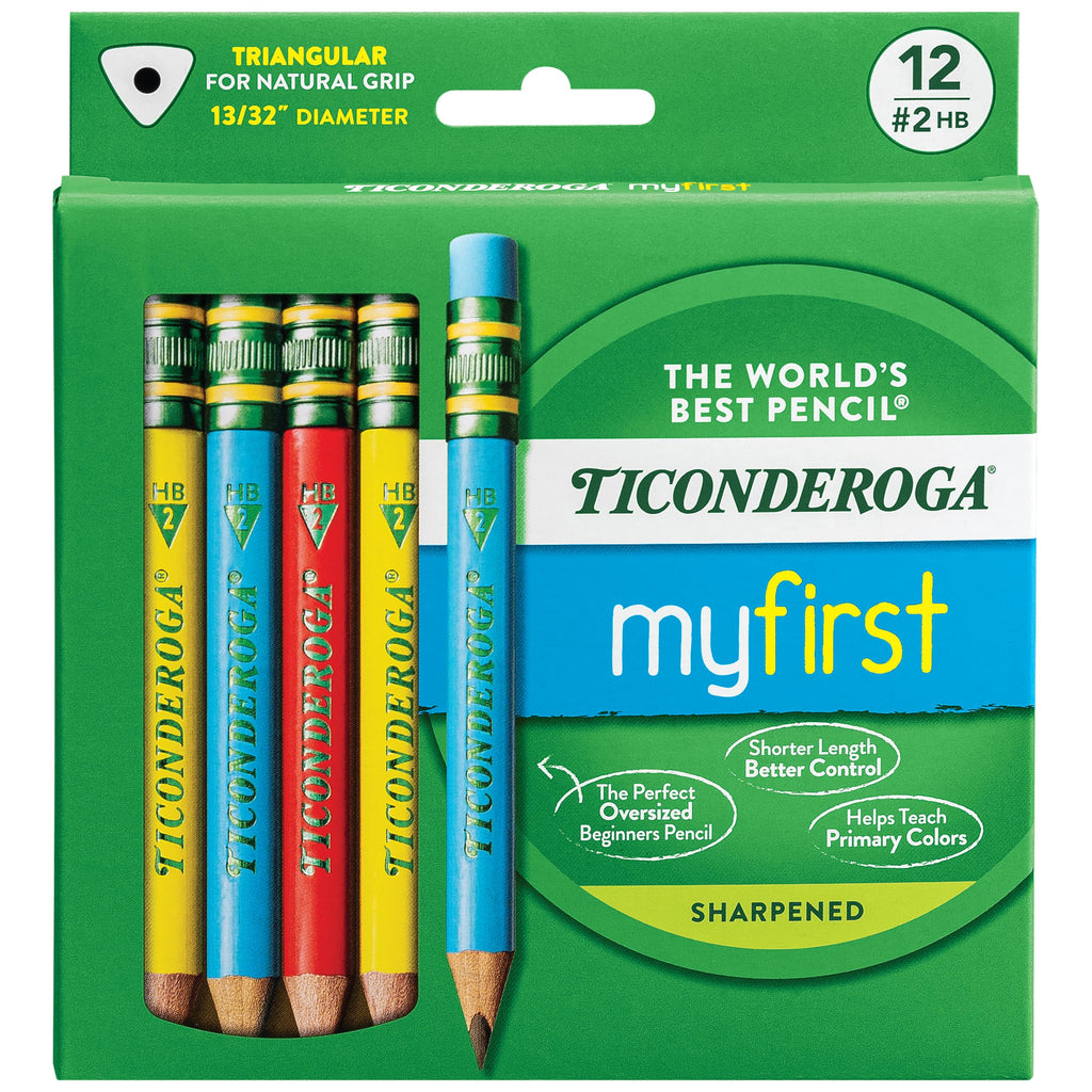 Ticonderoga My First Short Triangular Wood-Cased Pencils, #2 HB Soft