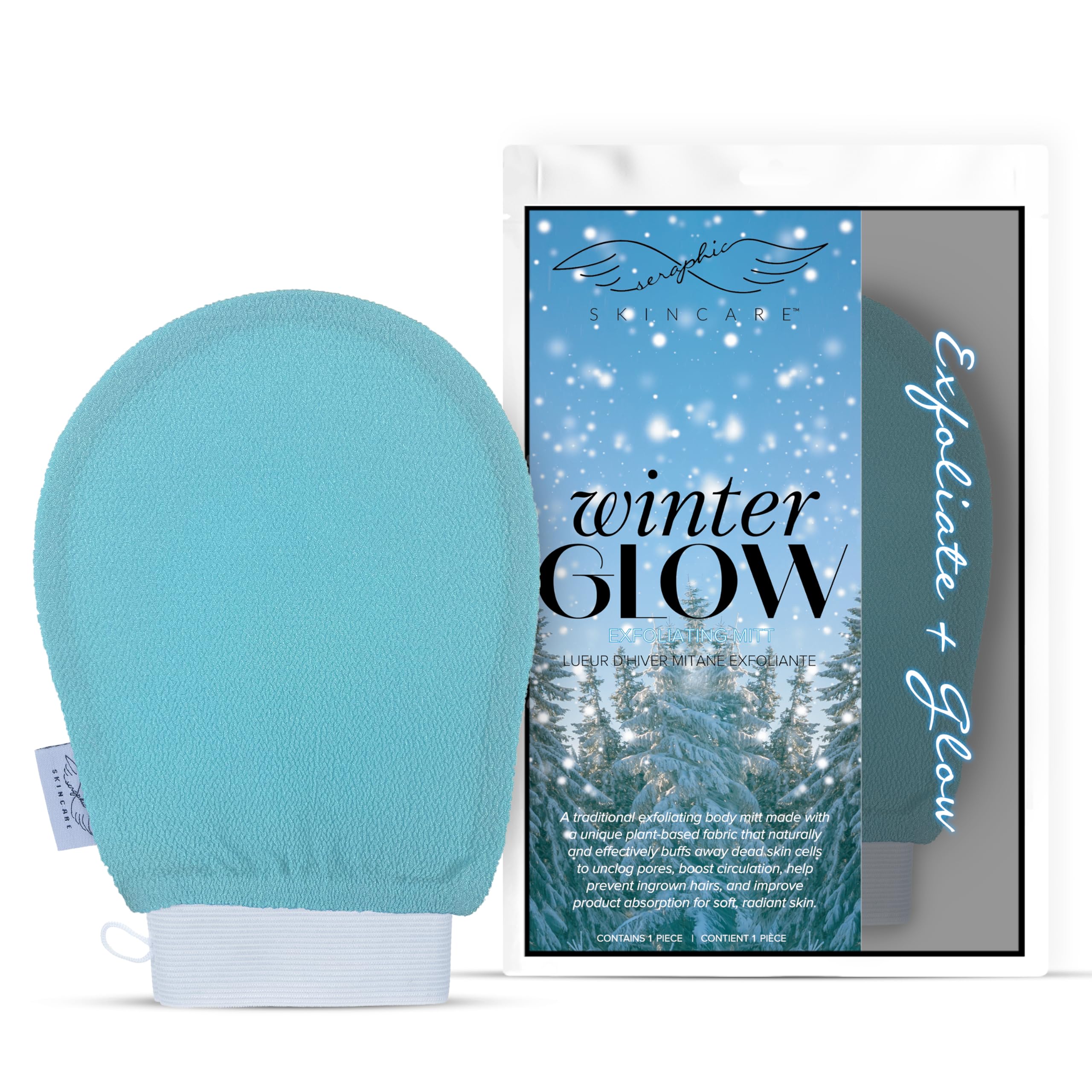 Buy now Seraphic Skincare (Original) Premium Exfoliating Mitt for Body (1pc) – 100% Vegan Viscose Traditional Body Scrub Glove Kessa Korean Washcloth – Body Exfoliator for Self-Tan Removal & Keratosis Pilaris at indiglob india