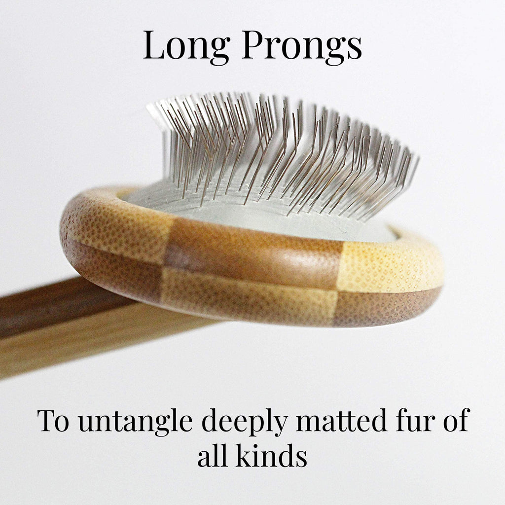 Sheepskin Brush Rug Wool Carpet Cleaner Bamboo Wire Slicker Carding, Unmats Fur & Restores Like New, Longer Prongs, Stronger Design, To Fluff Fleeces, Sherpa, Macrame & Faux Fur Blankets