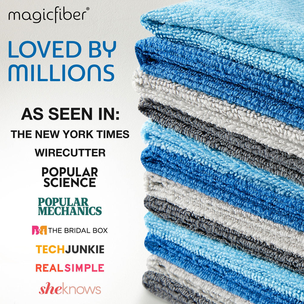 MagicFiber Microfiber Cleaning Cloth, Rags & Dish Towels, 12pk, Large 13x11