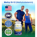 Vitamin B12 - 5000 MCG Supplement with Methylcobalamin (Methyl B-12) - 120 | Max Strength B12 Vitamins - 120 Tablets - Methylated Vit B 12 Support for Men & Women - Help Boost Energy & Brain Health